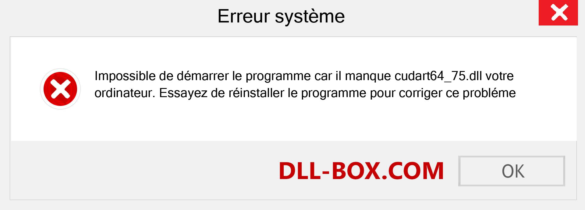 Le fichier cudart64_75.dll est manquant ?. Télécharger pour Windows 7, 8, 10 - Correction de l'erreur manquante cudart64_75 dll sur Windows, photos, images